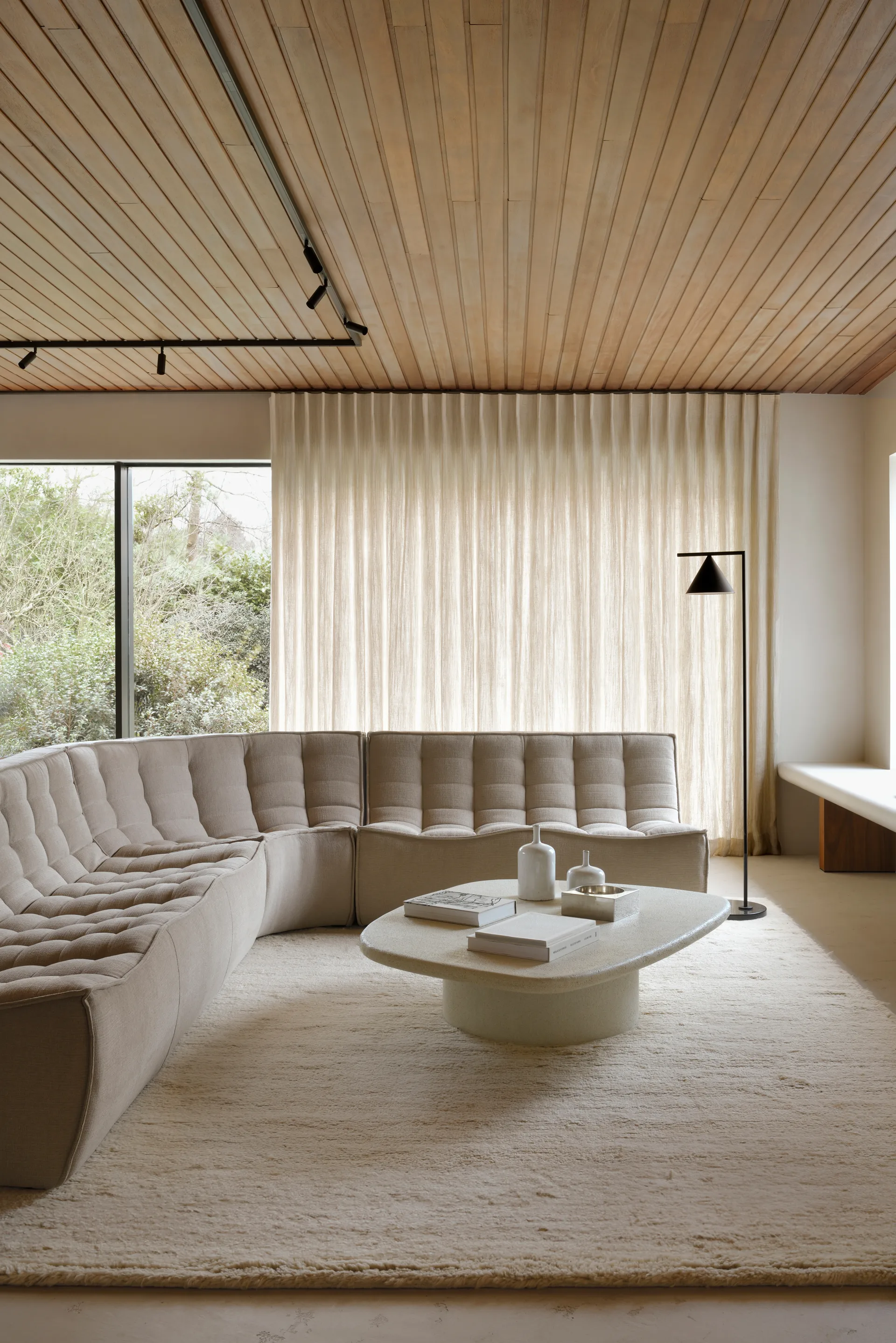 N701 sofá 3 lugares, Tecido Ecru bege Ethnicraft