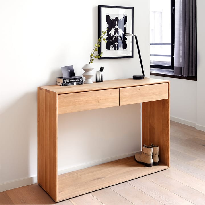 Nordic mesa de consola, Carvalho lacado duas gavetas 160x40 cm Ethnicraft