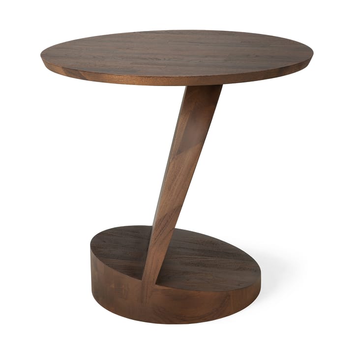 Oblic mesa de apoio Ø52 cm - teca tingida de castanho - Ethnicraft