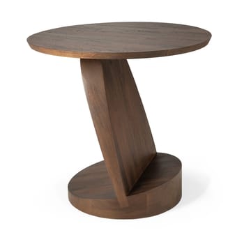 Oblic mesa de apoio Ø52 cm - teca tingida de castanho - Ethnicraft