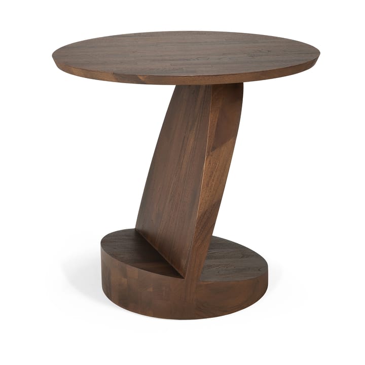 Oblic mesa de apoio Ø52 cm, teca tingida de castanho Ethnicraft