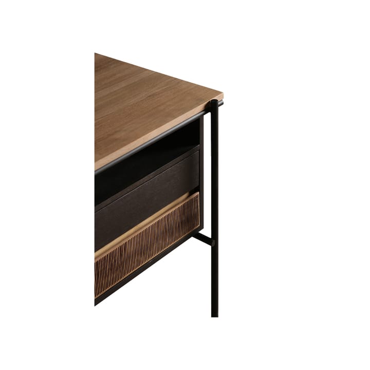 Oscar secretária com gavetas, Teak-pernas de metal pretas Ethnicraft