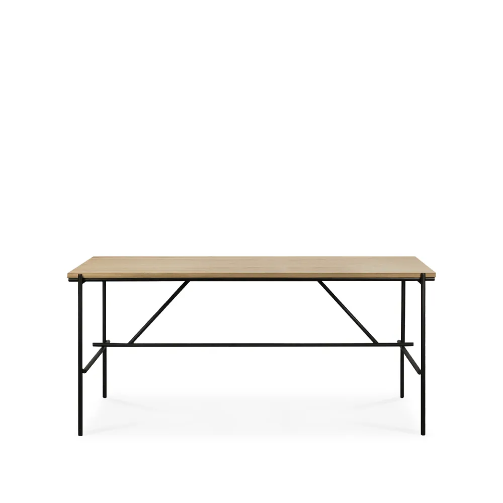 Oscar secretária , Maciço carvalho-preto com base de metal Ethnicraft