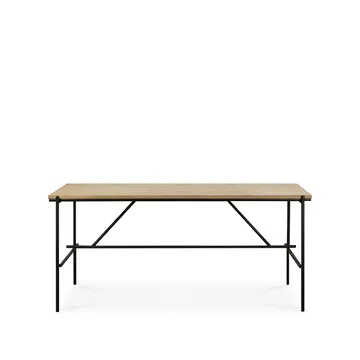 Oscar secretária  - Maciço carvalho-preto com base de metal - Ethnicraft