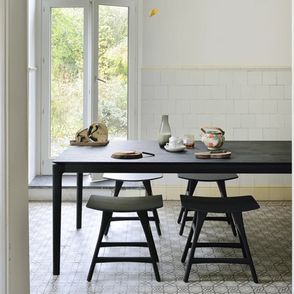 Osso banquinho 48x50 cm, Carvalho preto Ethnicraft