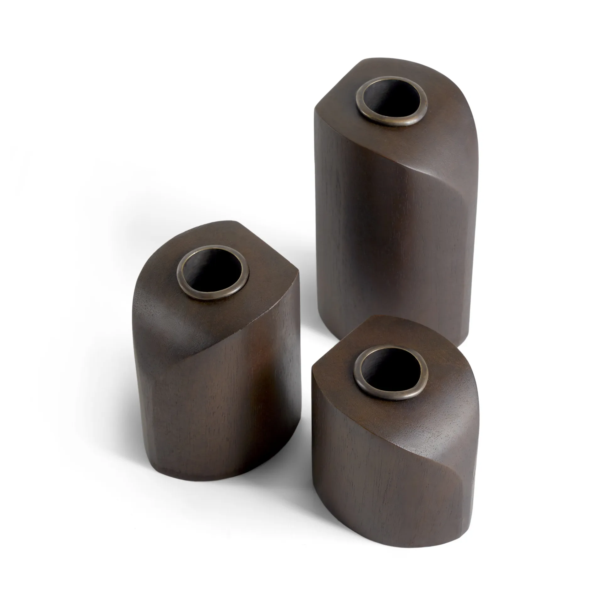 PI castiçal 3 peças,  mogno tingido em castanho-escuro Ethnicraft