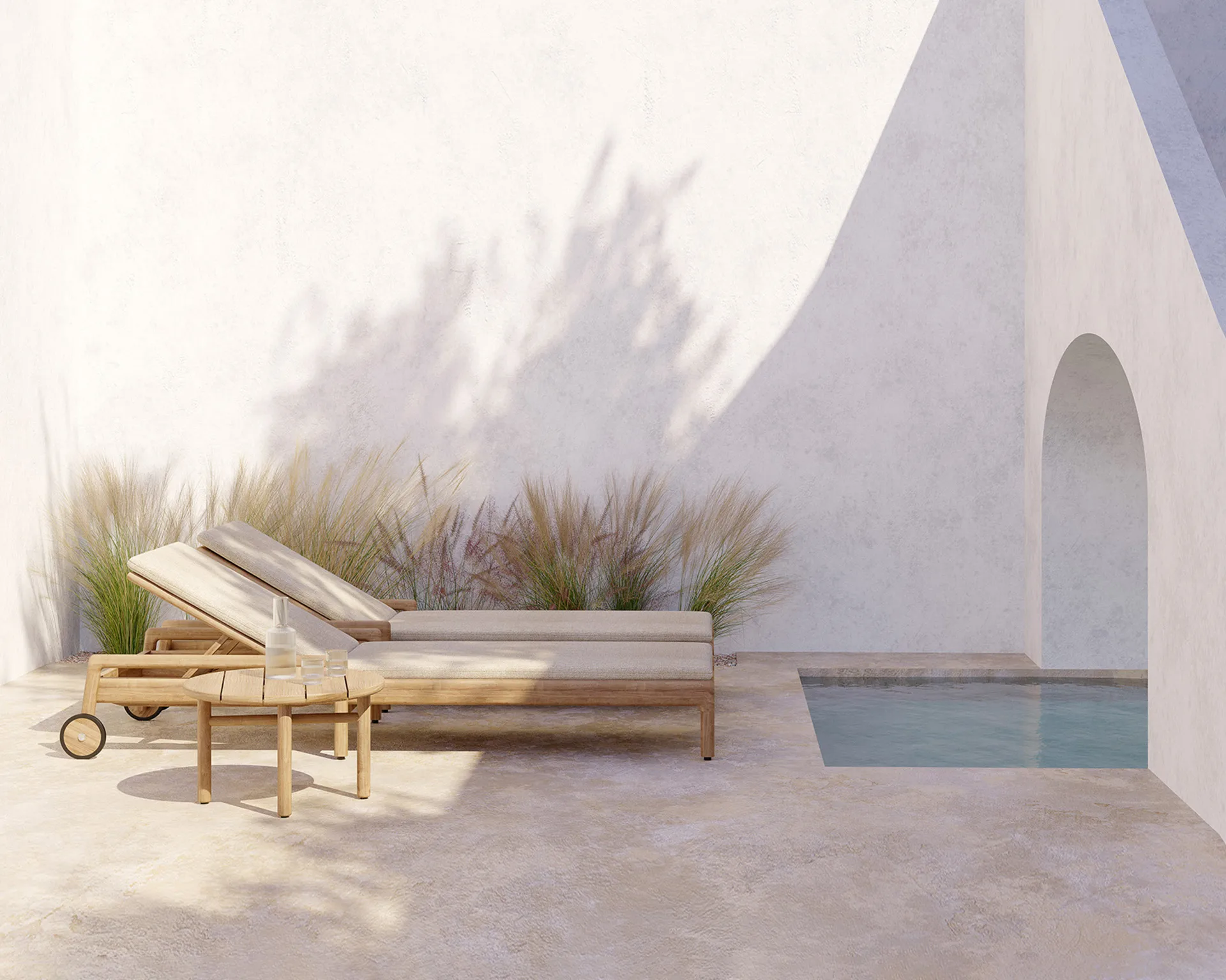 Quatro outdoor mesa de centro em teca, Ø59 cm Ethnicraft