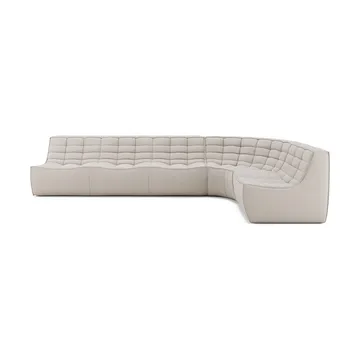 Sofá modular de canto N701 com canto arredondado, tecido Beige, 301x171 cm - Ethnicraft
