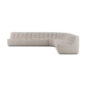 Sofá modular de canto N701 com canto arredondado, tecido Beige, 330x260 cm - Ethnicraft