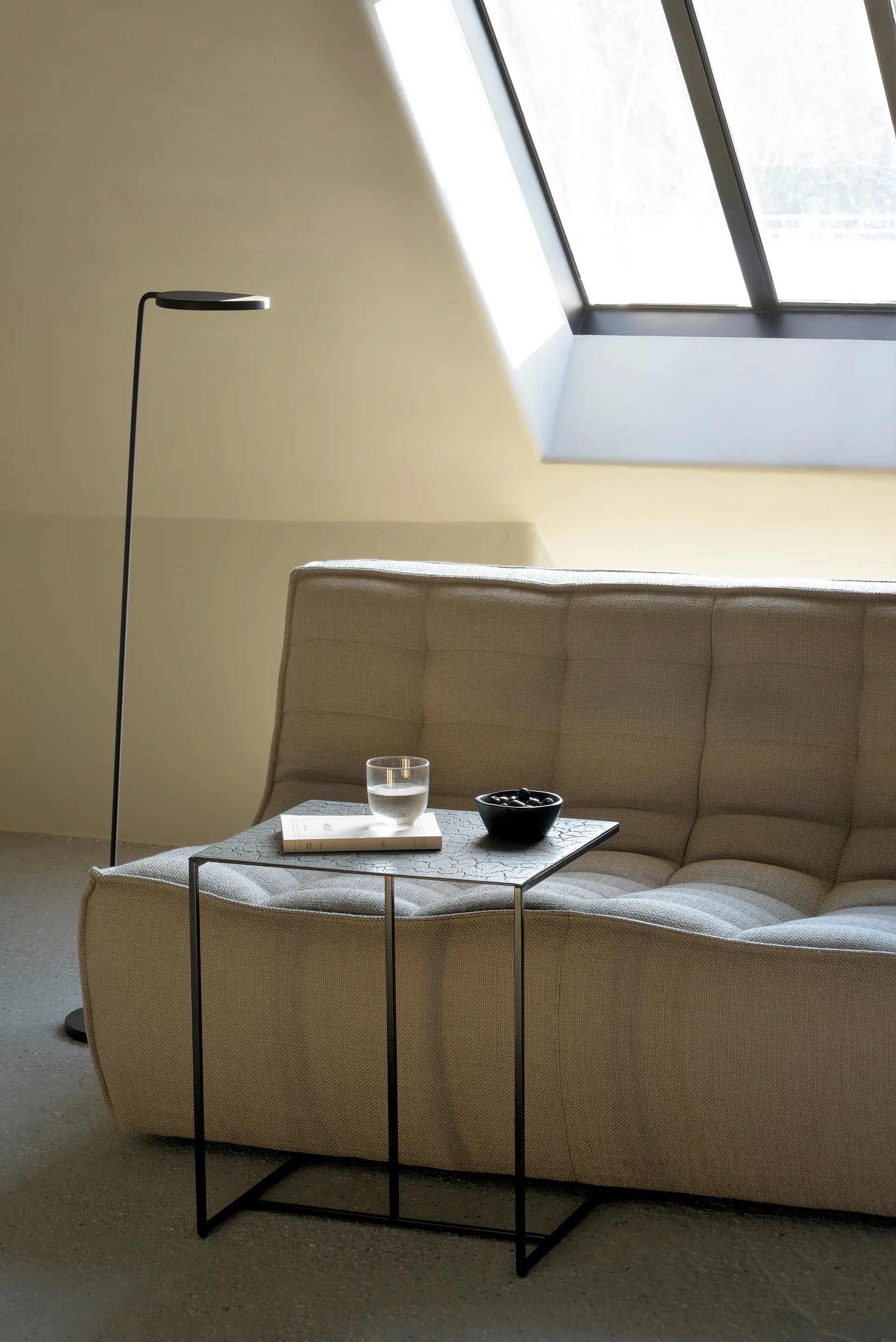 Sofá modular de canto N701 com canto arredondado, tecido Beige, 330x260 cm Ethnicraft