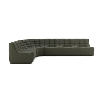 Sofá modular de canto N701 com canto arredondado, tecido Moss Eco, 301x171 cm - Ethnicraft