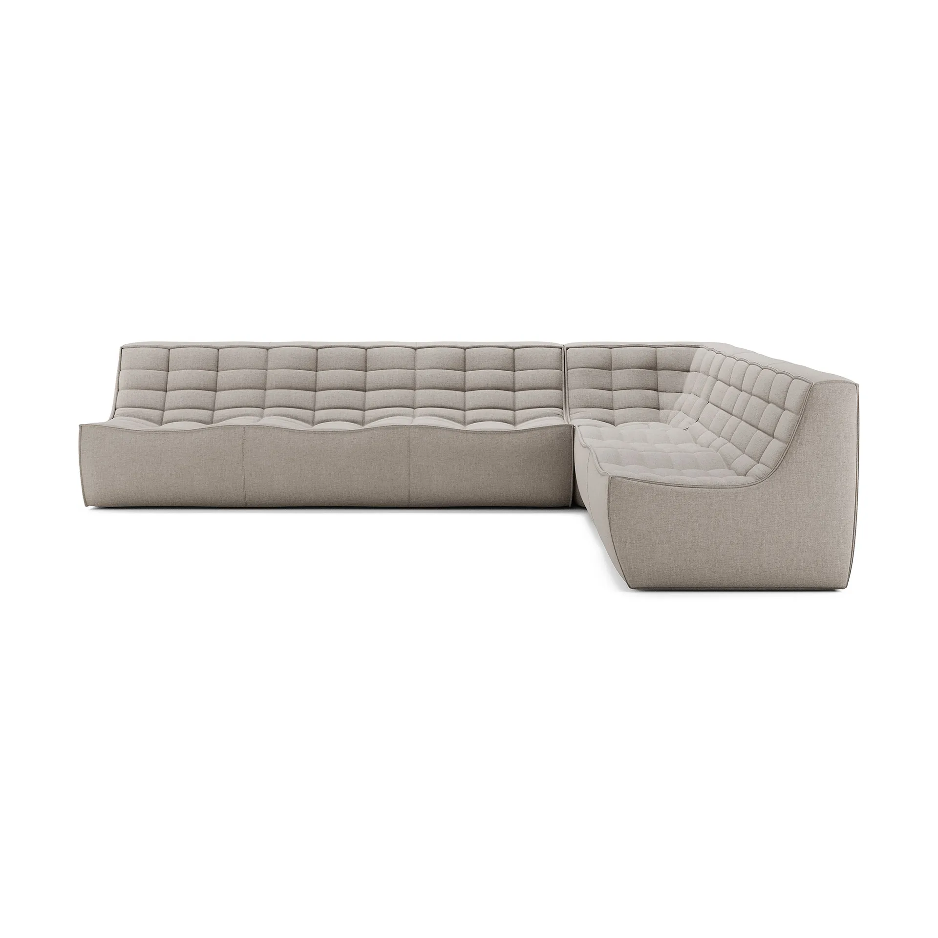 Sofá modular de canto N701 com canto reto, tecido Ecru Beige, 301x231 cm,  Ethnicraft