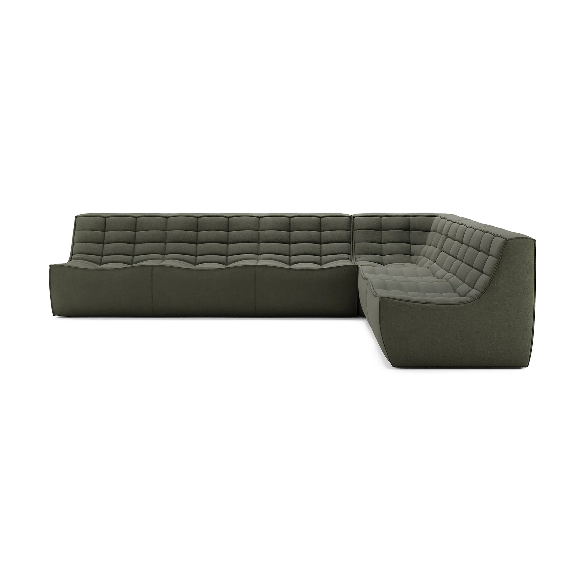 Sofá modular de canto N701 com canto reto, tecido Moss Eco, 301x231 cm,  Ethnicraft