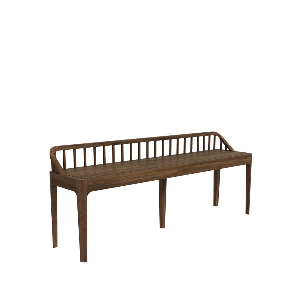 Spindle banco 60x150 cm, nogueira, encosto Ethnicraft