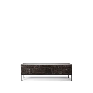 Tabwa móvel de TV - Teak preto 51x160 cm - Ethnicraft
