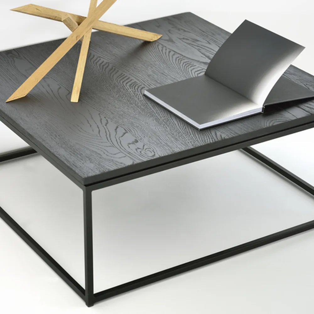 Thin mesa de centro 120x70 cm, Madeira carvalho-preto-Metal 120x70 cm Ethnicraft