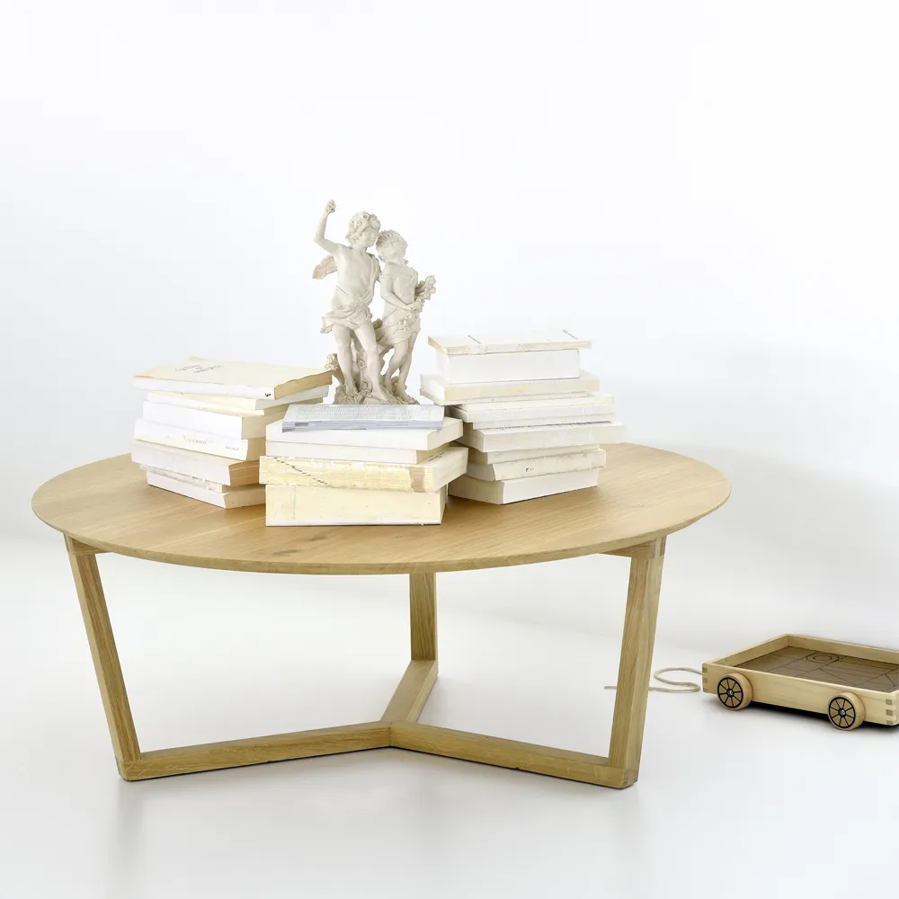 Tripod mesa de centro 36x96 cm, Carvalho envernizado com cera dura Ethnicraft