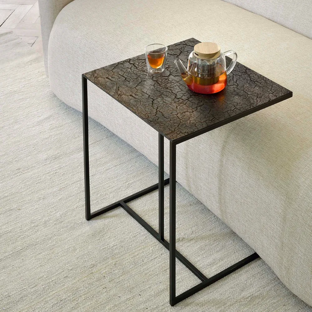 Triptic mesa de apoio 51x45 cm, Whiskey-Preto Ethnicraft