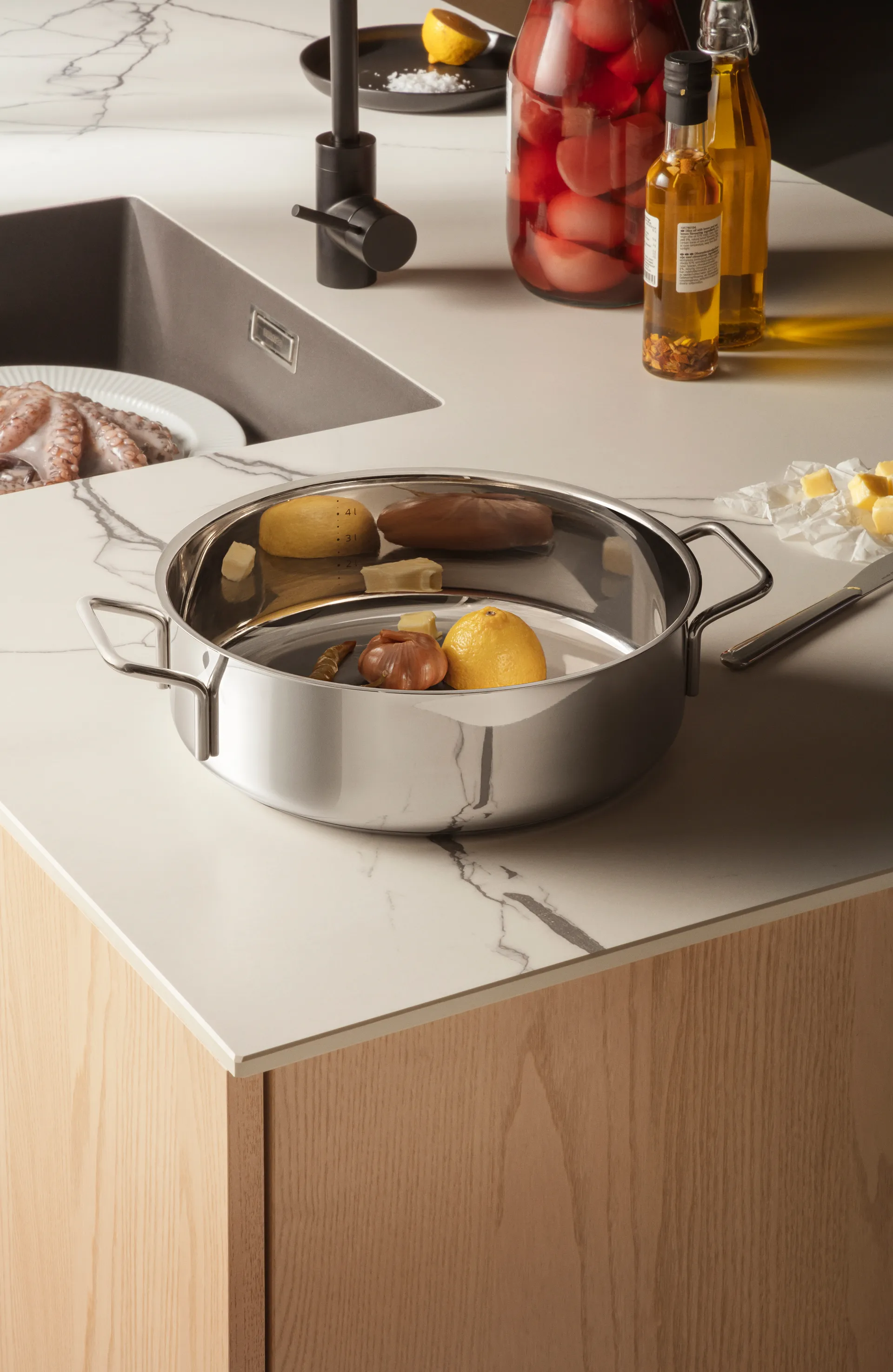 Caçarola Eva Trio Stainless Steel com 2 alças, Ø28 cm Eva Solo
