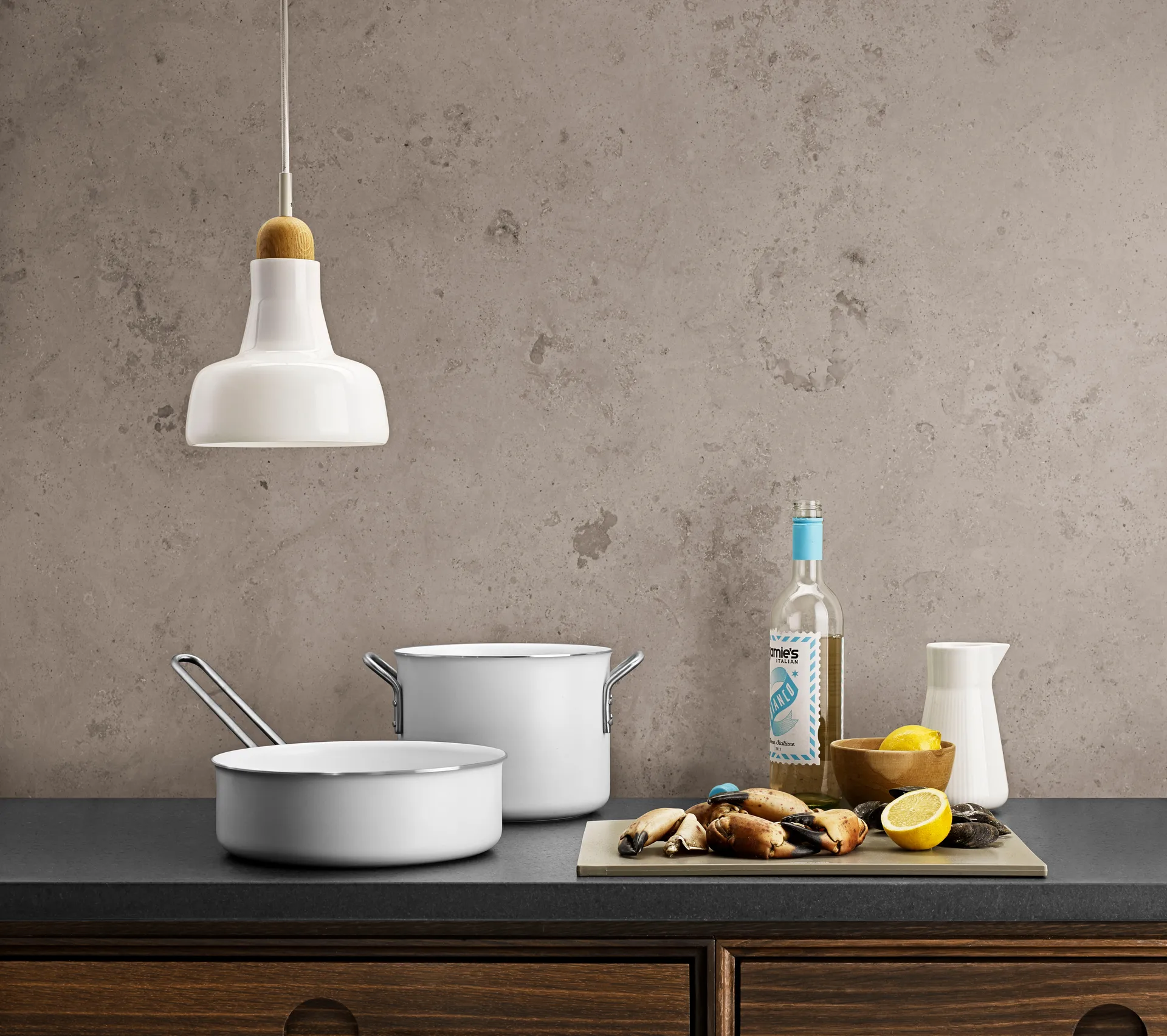 Frigideira sauté cerâmica Eva Trio White Line Slip-Let, 24 cm Eva Solo