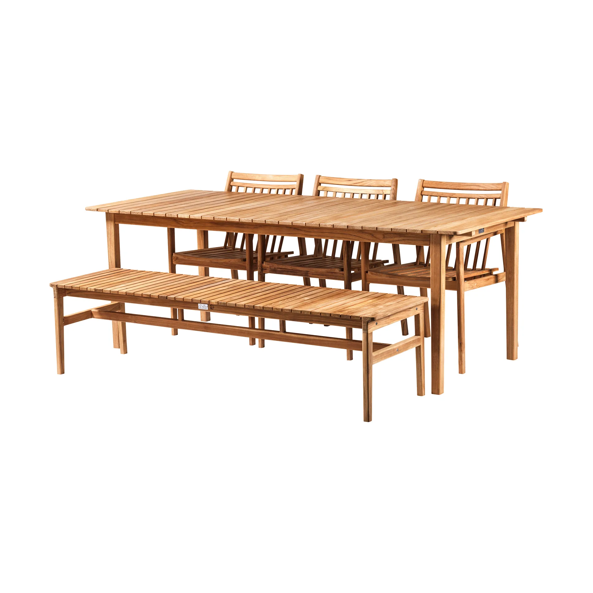 Banco de 3 lugares M10 Sammen, Teak-nature oiled FDB Møbler