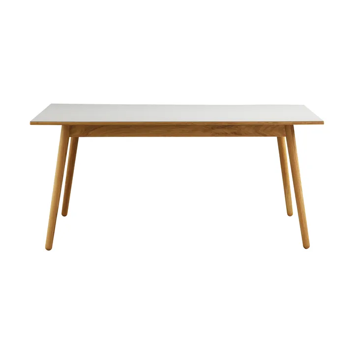 C35A mesa de jantar 82x160 cm - Linóleo cinzento claro – carvalho natural com verniz à base de água. - FDB Møbler