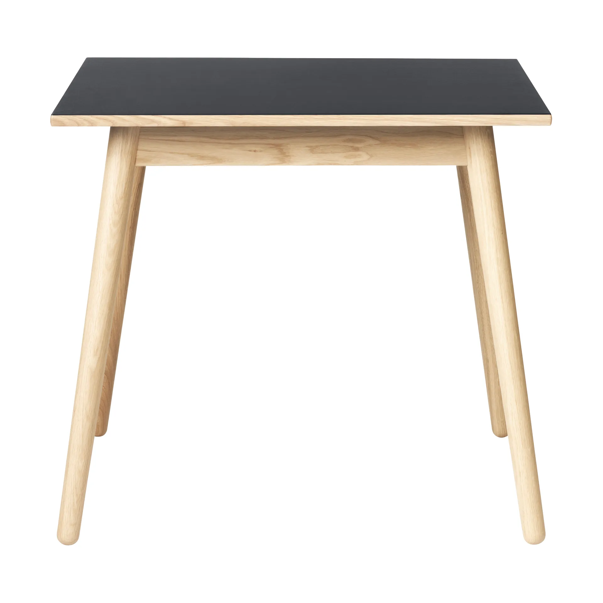 C35A mesa de jantar 82x82 cm, Linóleo preto – carvalho natural com verniz à base de água. FDB Møbler