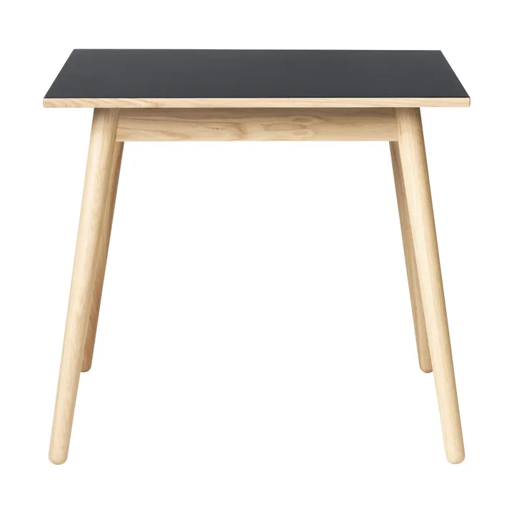 C35A mesa de jantar 82x82 cm - Linóleo preto – carvalho natural com verniz à base de água. - FDB Møbler