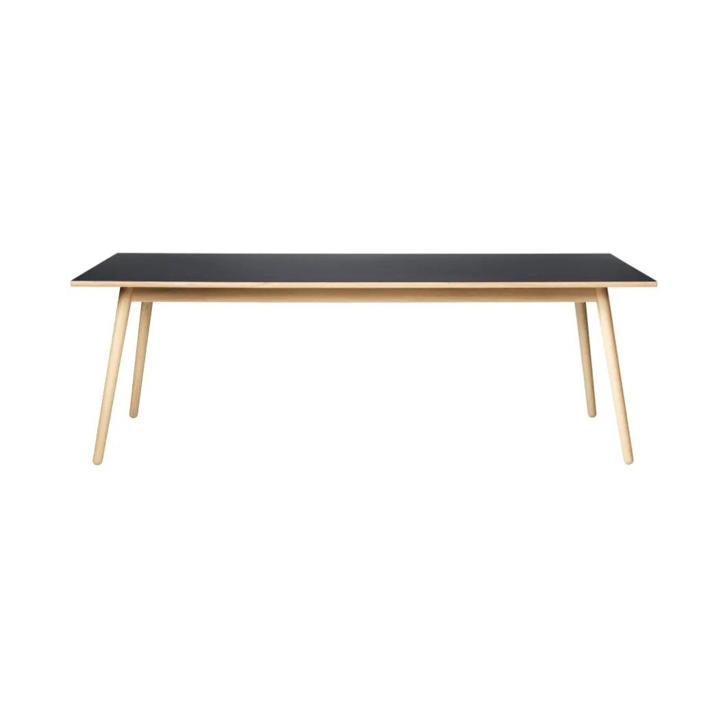 C35A mesa de jantar 95x220 cm, Dark grey-oak nature lacquered FDB Møbler