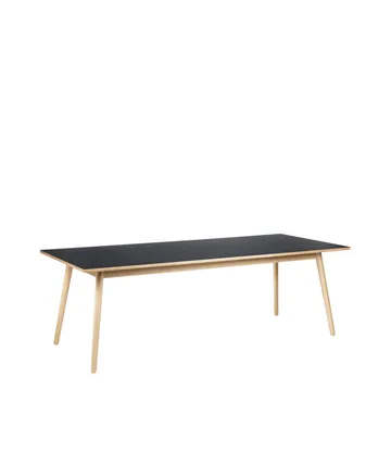 C35A mesa de jantar 95x220 cm - Dark grey-oak nature lacquered - FDB Møbler