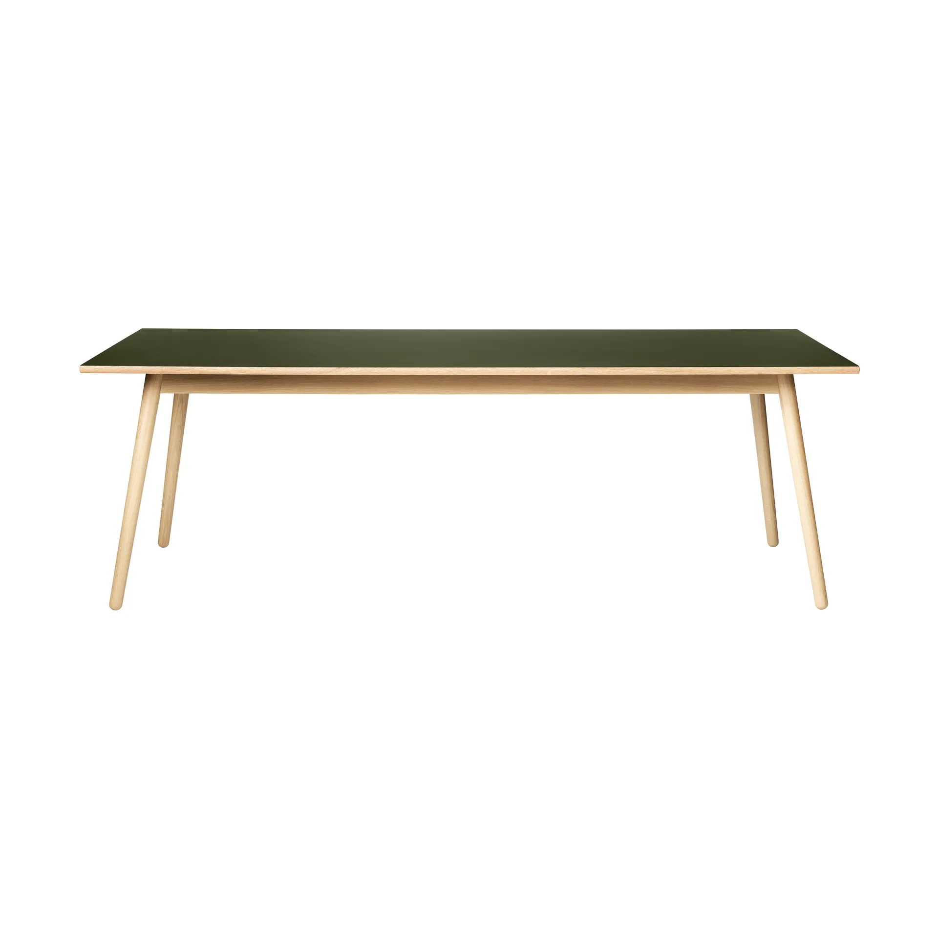 C35A mesa de jantar 95x220 cm, Linóleo oliva – carvalho natural com verniz à base de água. FDB Møbler