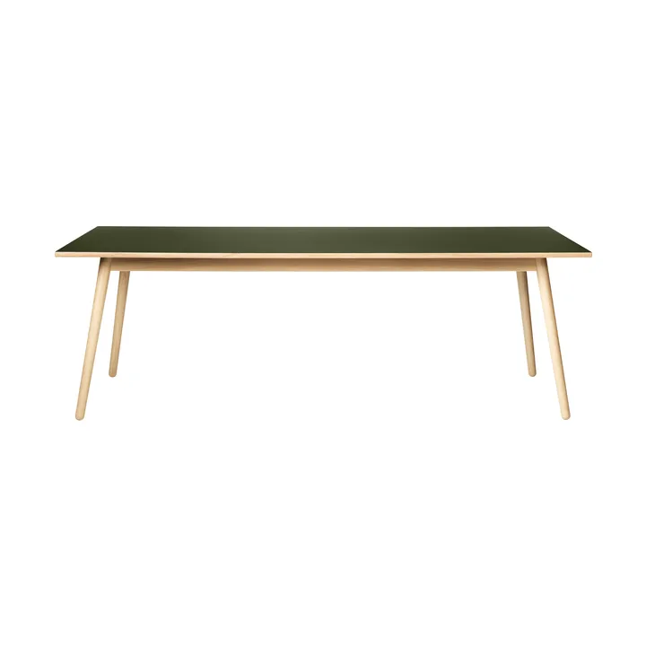 C35A mesa de jantar 95x220 cm - Linóleo oliva – carvalho natural com verniz à base de água. - FDB Møbler