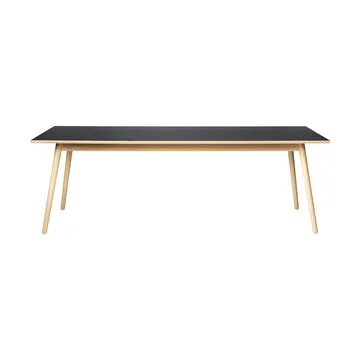 C35A mesa de jantar 95x220 cm - Linóleo preto – carvalho natural com verniz à base de água. - FDB Møbler