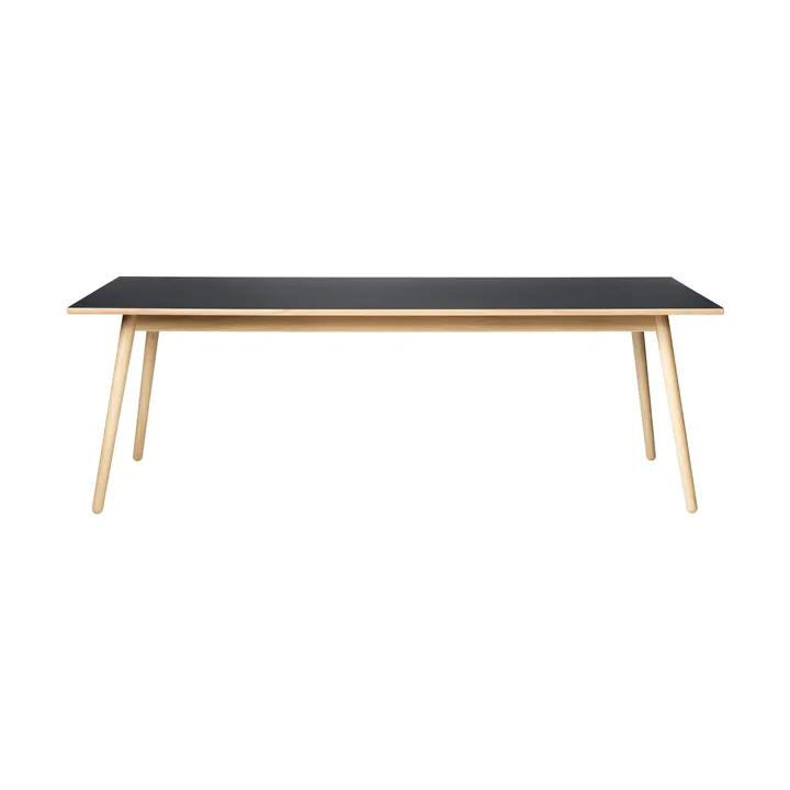 C35A mesa de jantar 95x220 cm - Linóleo preto – carvalho natural com verniz à base de água. - FDB Møbler