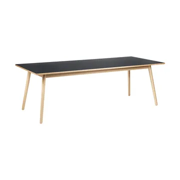 C35A mesa de jantar 95x220 cm - Linóleo preto – carvalho natural com verniz à base de água. - FDB Møbler