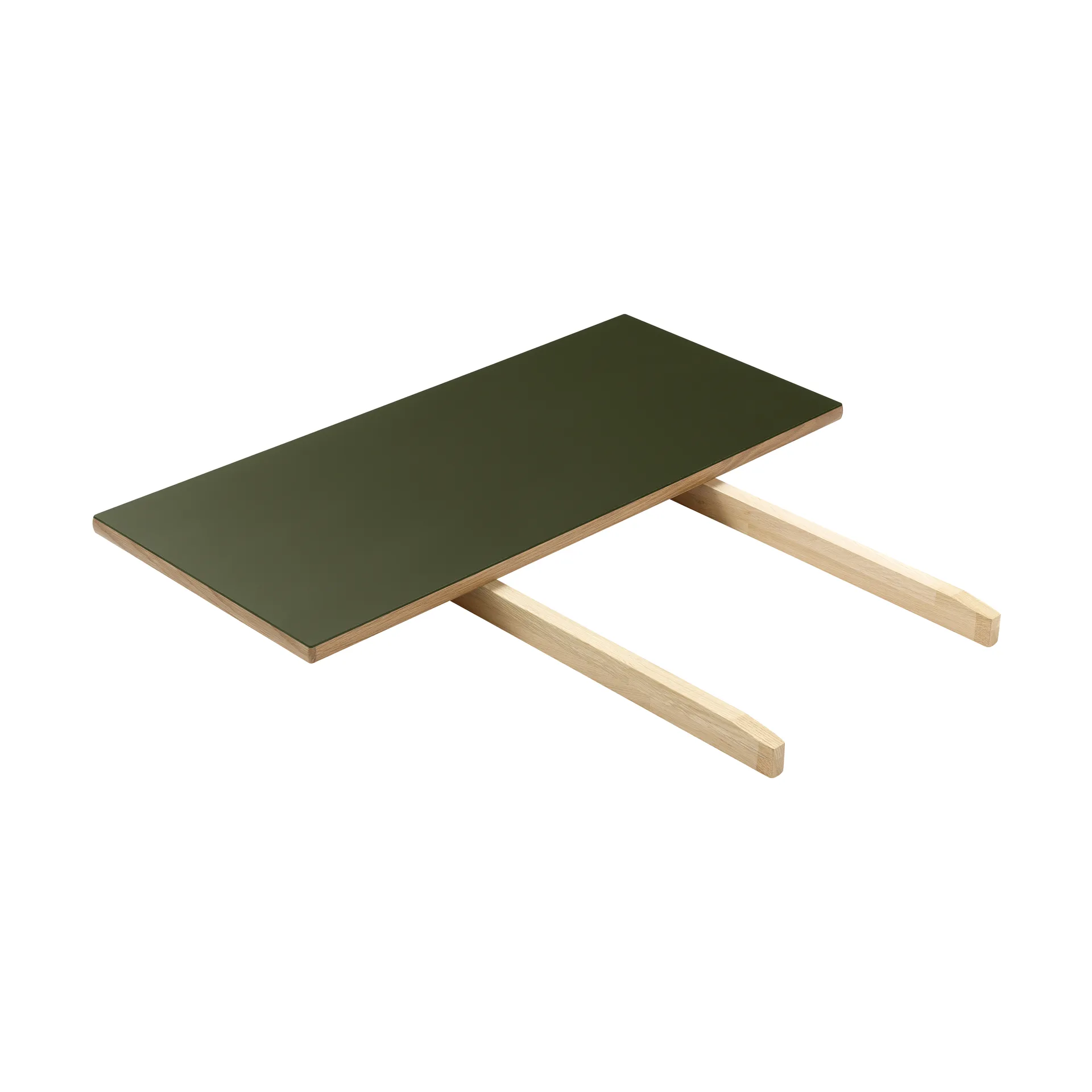 C35L extensão de mesa 82x37 cm, Linóleo oliva – carvalho natural com verniz à base de água. FDB Møbler