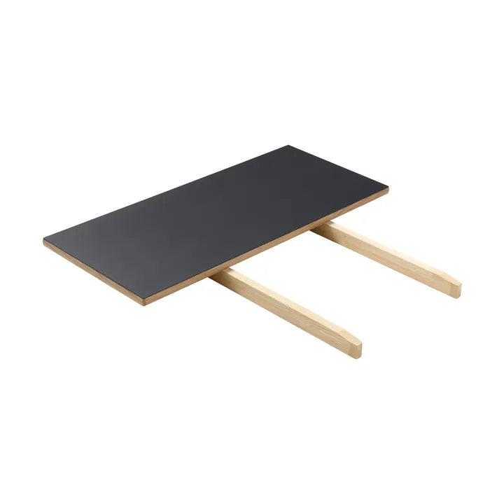 C35L extensão de mesa 82x37 cm - Linóleo preto – carvalho natural com verniz à base de água. - FDB Møbler