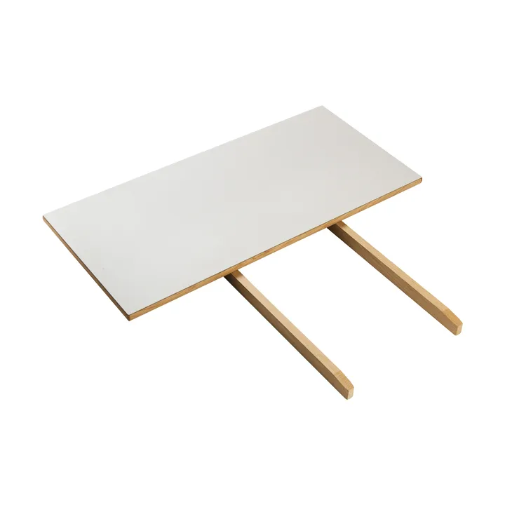 C35S extensão de mesa 95x45 cm - Linóleo cinzento claro – carvalho natural com verniz à base de água. - FDB Møbler