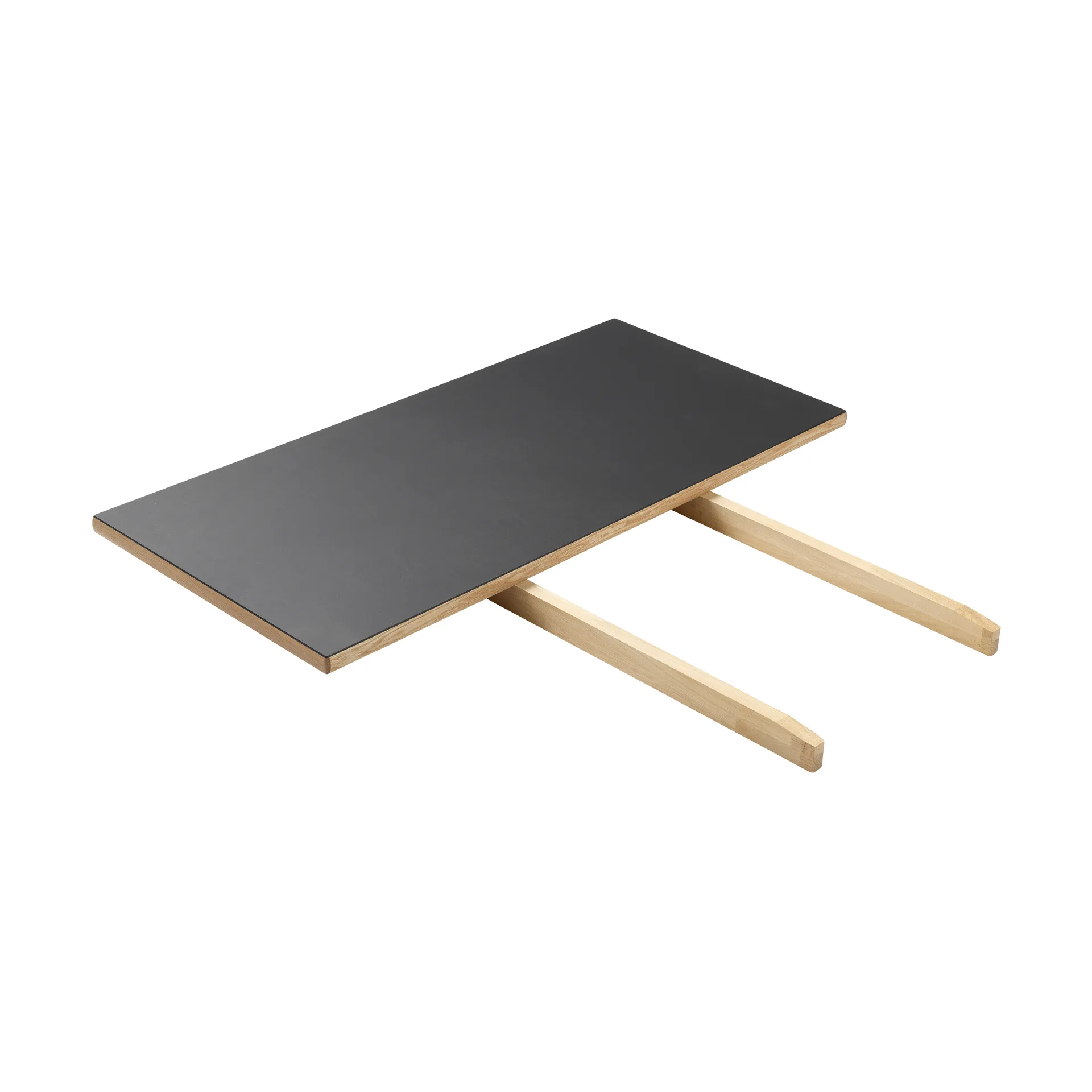 C35S extensão de mesa 95x45 cm, Linóleo preto – carvalho natural com verniz à base de água. FDB Møbler