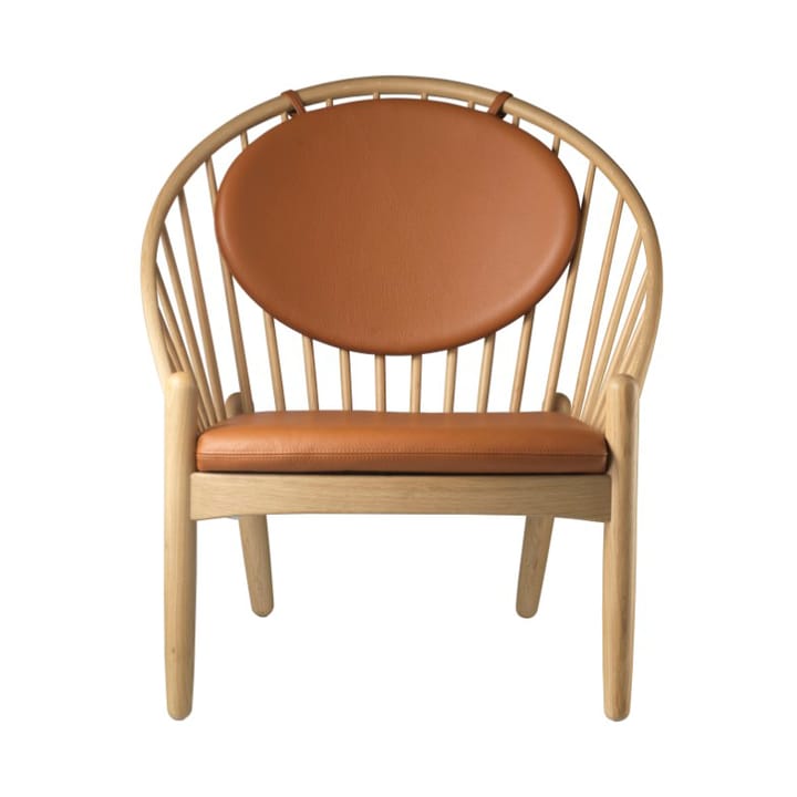 Cadeira J166 Jørna - Oak nature lacquered-cognac leather - FDB Møbler