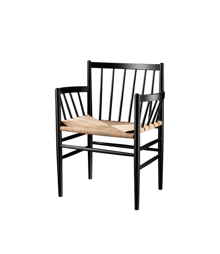 Cadeira J81 com Braços, Nature-beech black painted FDB Møbler