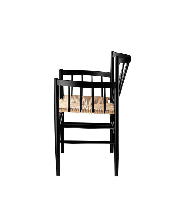Cadeira J81 com Braços, Nature-beech black painted FDB Møbler