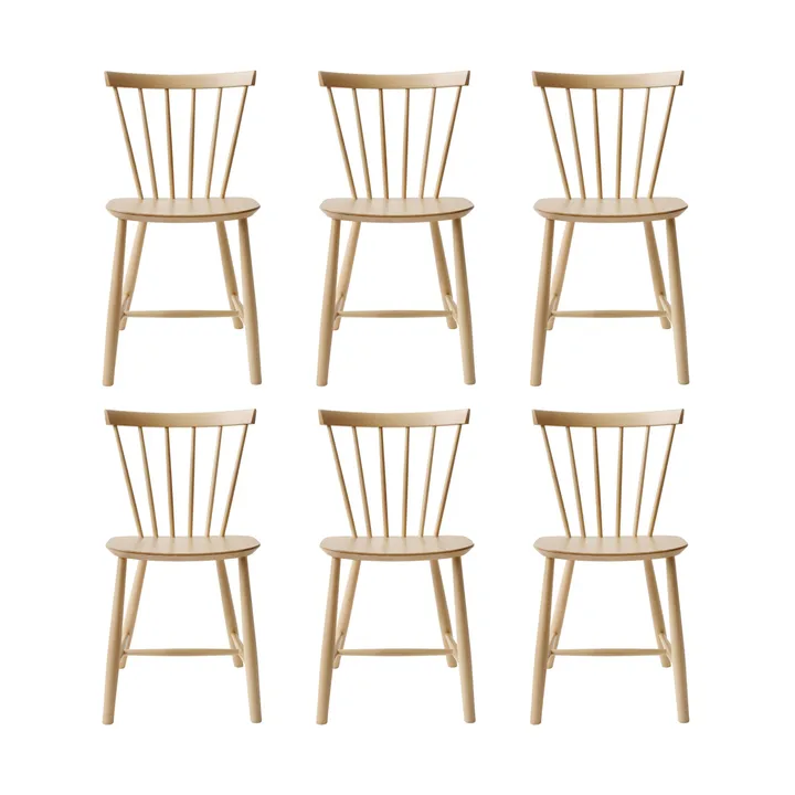 J46-packol, Faia natural lacada, conjunto de 6 - FDB Møbler