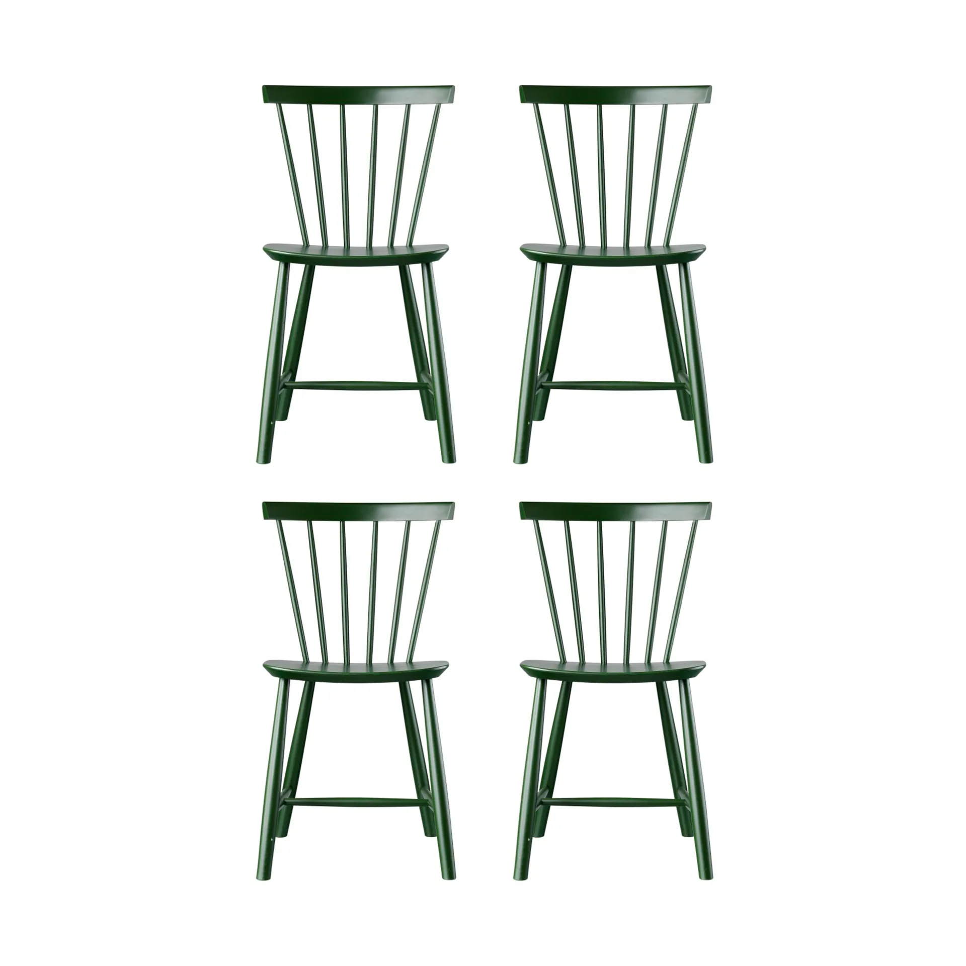 J46-packol, Faia pintada bottle green, conjunto de 4,  FDB Møbler