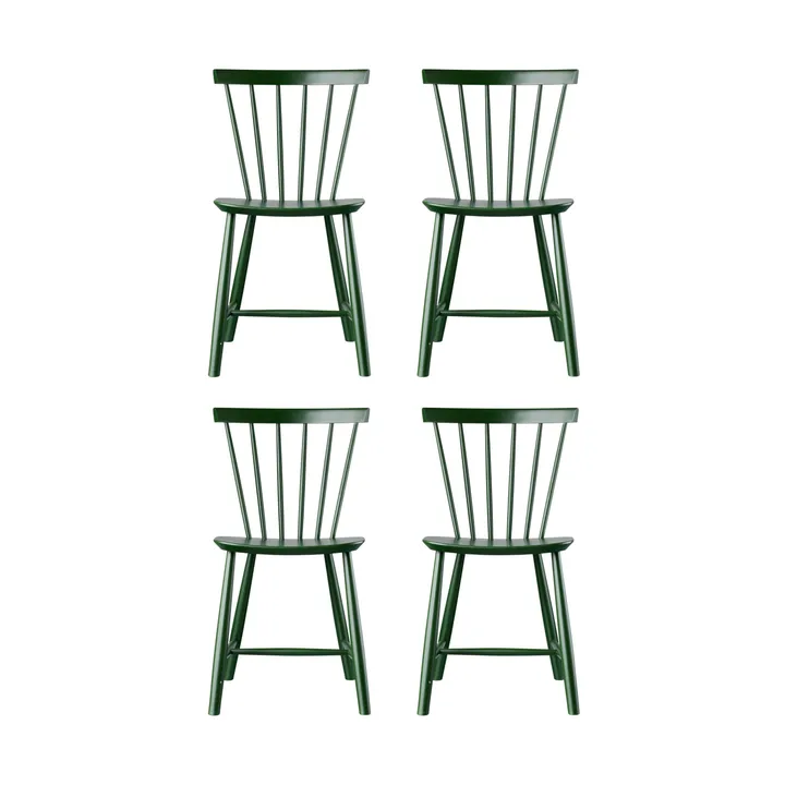 J46-packol, Faia pintada bottle green, conjunto de 4 - FDB Møbler