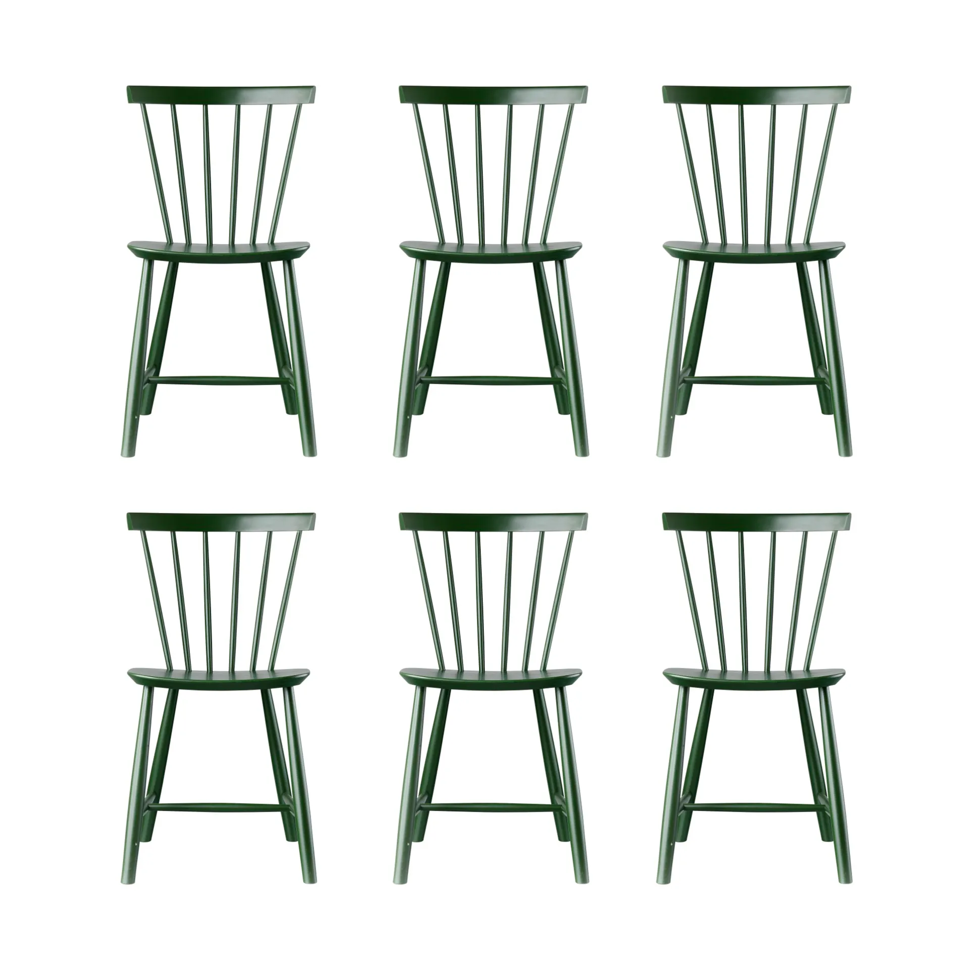 J46-packol, Faia pintada bottle green, conjunto de 6,  FDB Møbler