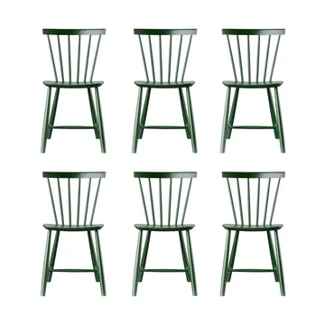 J46-packol, Faia pintada bottle green, conjunto de 6 - FDB Møbler