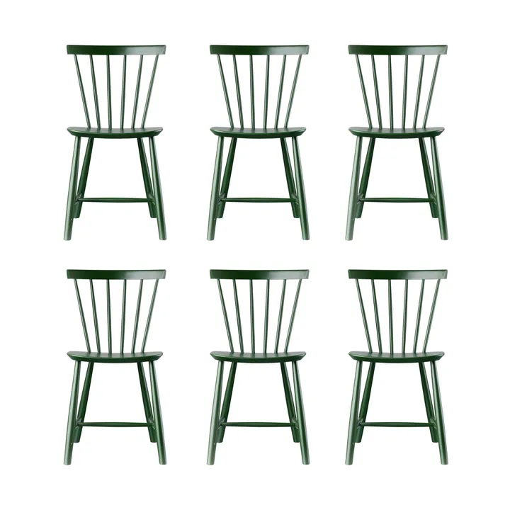 J46-packol, Faia pintada bottle green, conjunto de 6 - FDB Møbler