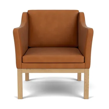 L46 MK155 easy chair poltrona com braços - Carvalho lacado-couro cognac - FDB Møbler
