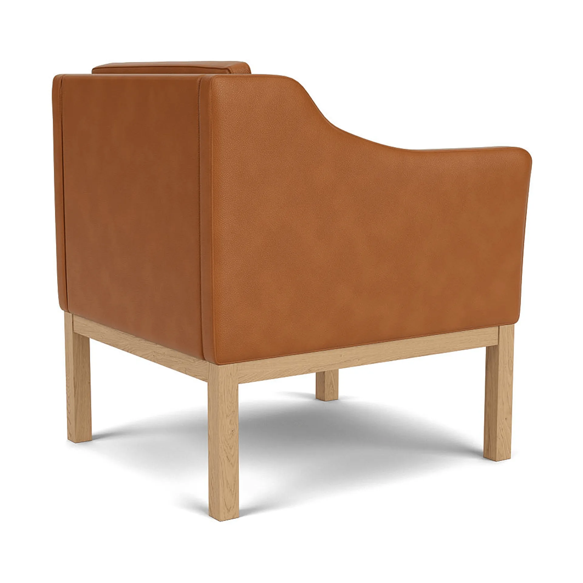 L46 MK155 easy chair poltrona com braços, Carvalho lacado-couro cognac FDB Møbler